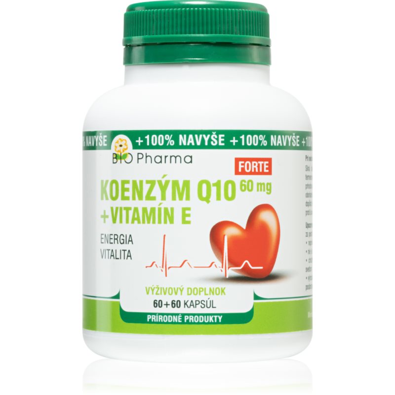 

Bio Pharma Koenzym Q10 + vitamin E Forte капсули для зміцнення фізичного та психічного здоров'я