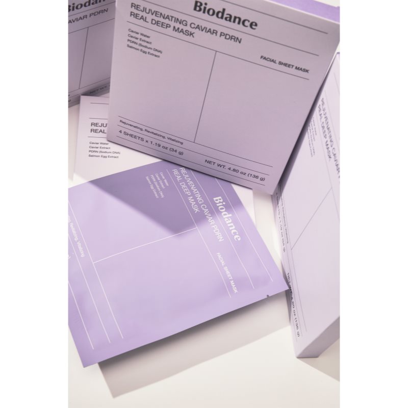 Biodance Rejuvenating Caviar PDRN Real Deep Mask revitalizačná maska pre obnovu kožnej bariéry 34 g (obrázok 4)