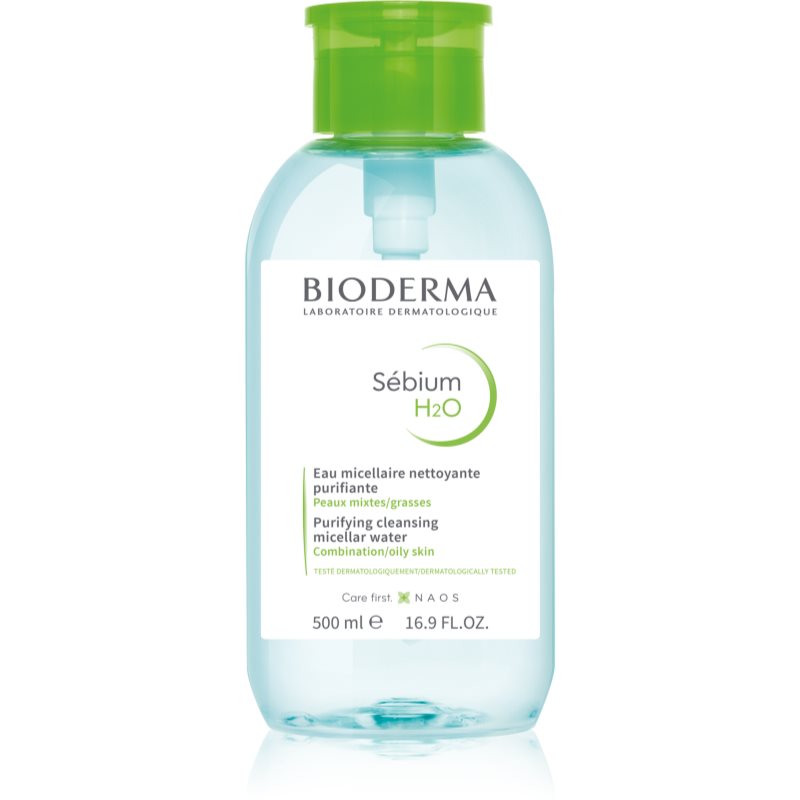 Bioderma Sébium H2O міцелярна вода з дозатором для змішаної та жирної  шкіри 500 мл