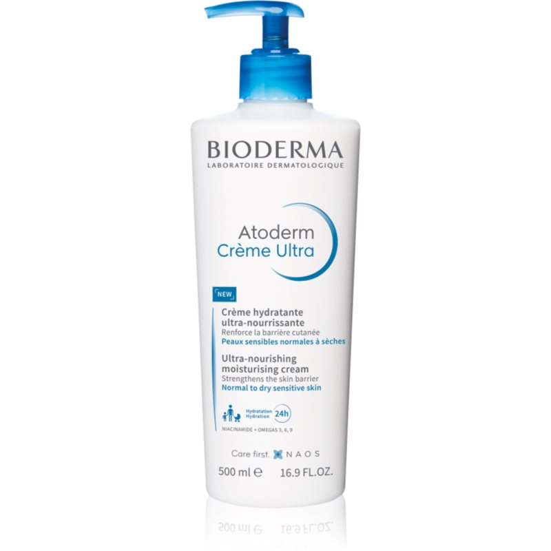 Bioderma Atoderm Cream vyživujúci telový krém pre normálnu až suchú citlivú pokožku bez parfumácie Bottle with Pump 500 ml