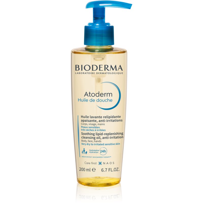 Bioderma Atoderm Shower Oil високо поживний заспокоюючий гель для душа для сухої та подразненої шкіри 200 мл
