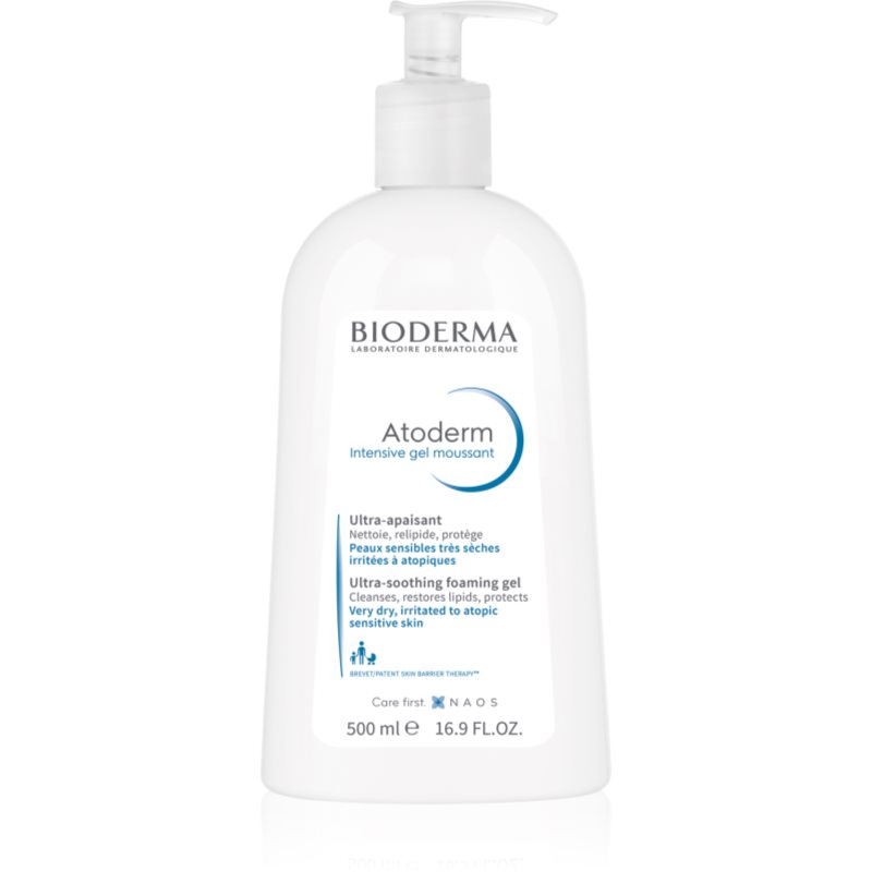 Bioderma Atoderm Intensive Gel Moussant tápláló habos gél nagyon száraz, érzékeny és atópiás bőrre 500 ml