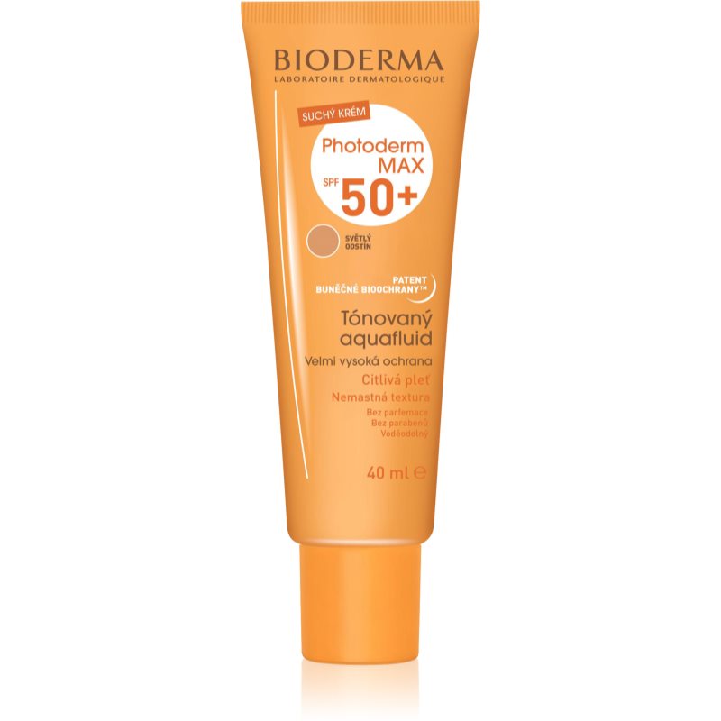 

Bioderma Photoderm Max Aquafluid тонуючий флюїд для засмаги SPF 50+ відтінок Light Colour