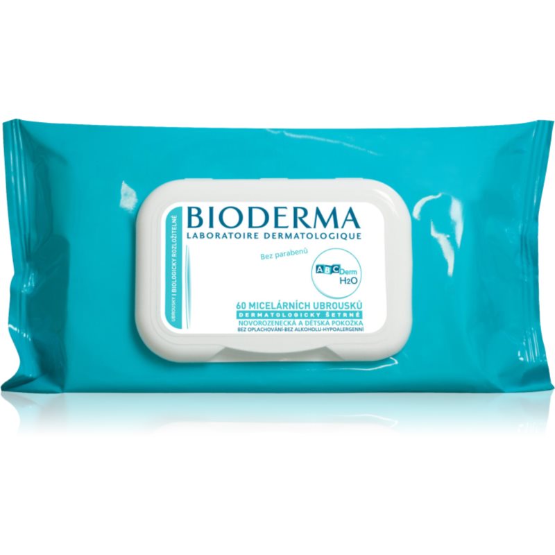 Bioderma ABC Derm H2O valomosios servetėlės vaikams 60 vnt.