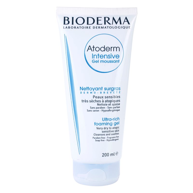 Bioderma Atoderm Intensive Gel Moussant tápláló habos gél nagyon száraz, érzékeny és atópiás bőrre 200 ml