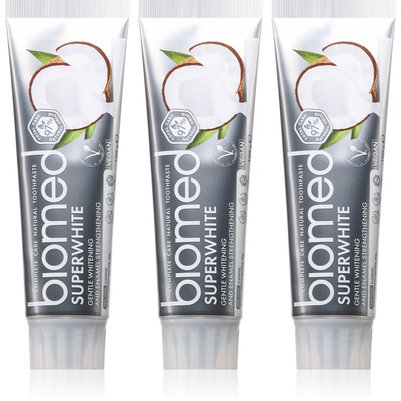 Biomed Superwhite posilující zubní pasta s kokosovým olejem 3x100 g