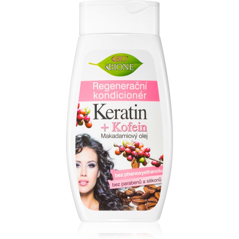 Bione Cosmetics Keratin + Kofein balsam regenerator pentru păr 260 ml