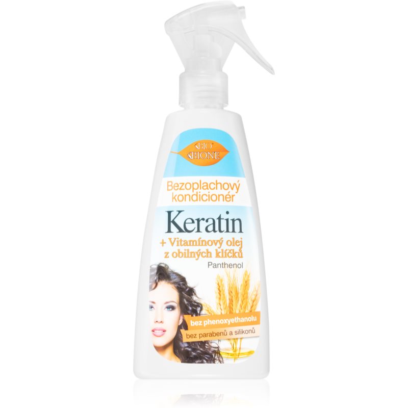 Bione Cosmetics Keratin + Obilné klíčky bezoplachový kondicionér ve spreji 260 ml