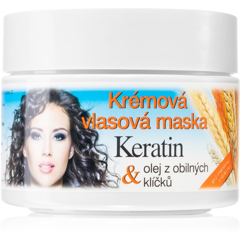 Bione Cosmetics Keratin + Obilné klíčky krémová maska pro všechny typy vlasů 260 ml