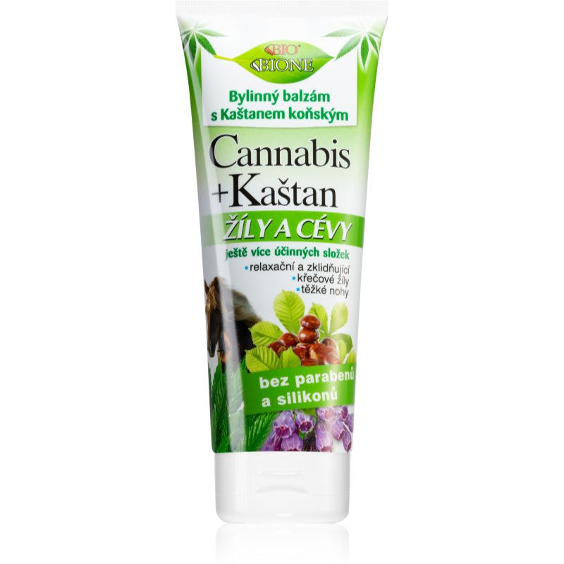 Bione Cosmetics Cannabis + Horse Chestnut рослинний флюїд для догляду за варикозними венами 200 мл