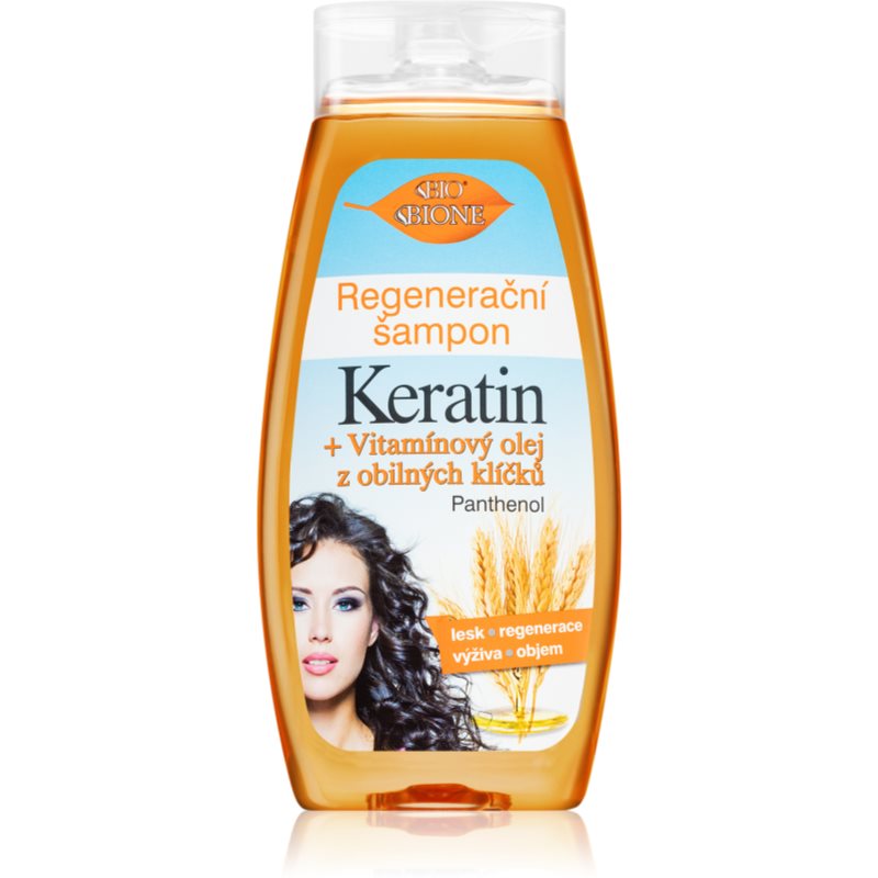 Bione Cosmetics Keratin + Grain відновлюючий шампунь для всіх типів волосся 400 мл