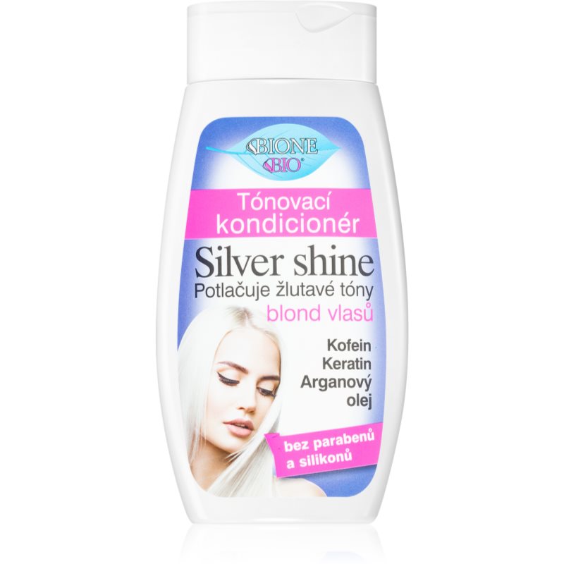 Bione Cosmetics Silver Shine Feuchtigkeit spendender Conditioner zum Neutralisieren von Gelbstich 260 ml