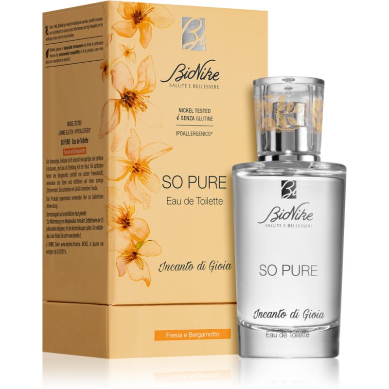 BioNike So Pure Incanto Di Gioia Eau De Toilette Pour Femme Freesia & Bergamot 50 Ml