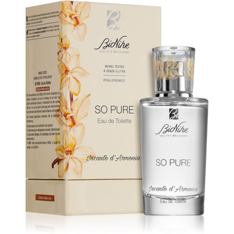 BioNike So Pure Incanto D'Armonia Eau De Toilette Pour Femme Golden Vanilla & Iris 50 Ml