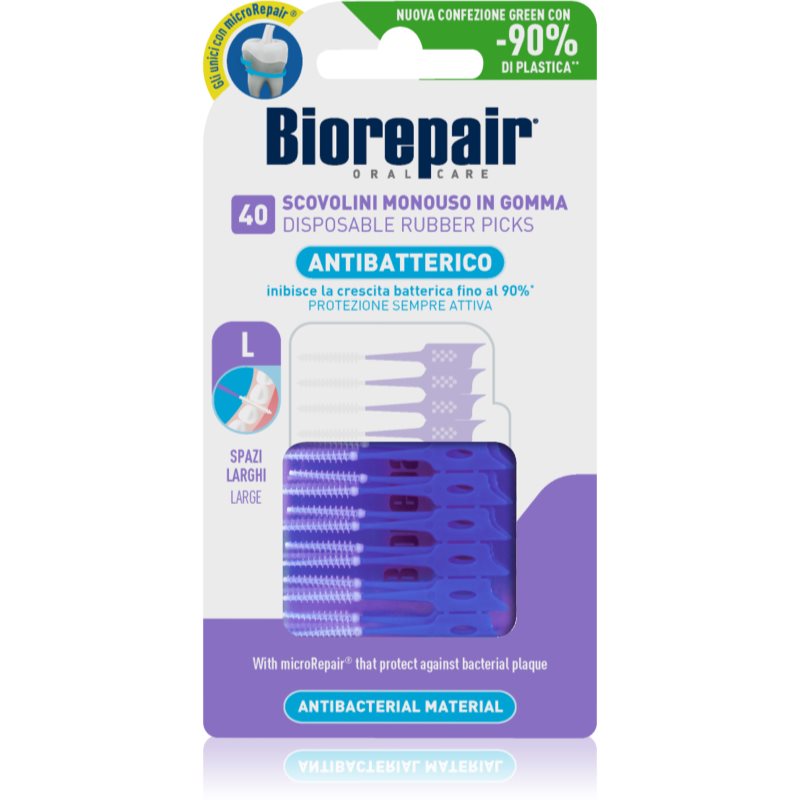 Biorepair Rubber Picks Large клечки за зъби Purple 40 бр.