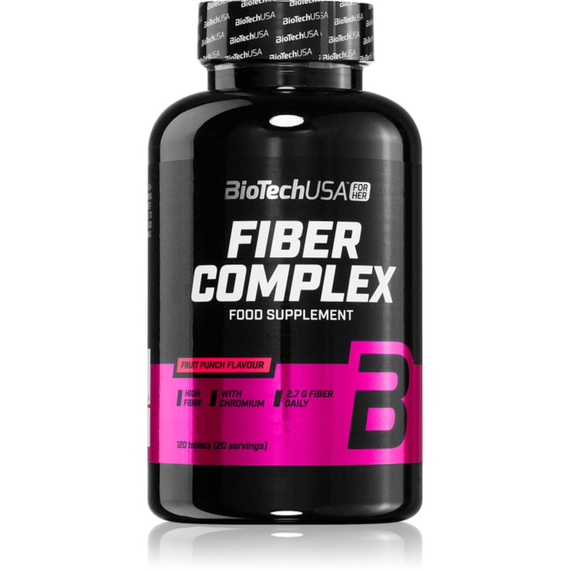 BioTechUSA Fiber Complex žuvacie tablety s vlákninou príchuť Fruit Punch 120 tbl