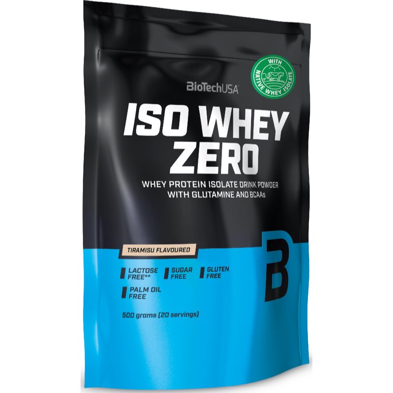 BioTechUSA Iso Whey Zero syrovátkový protein bez laktózy příchuť Tiramisu 500 g