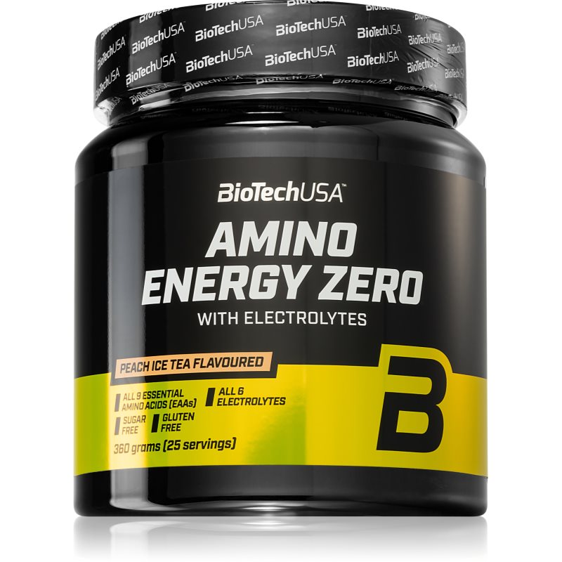 BioTechUSA Amino Energy Zero with Electrolytes podpora športového výkonu a regenerácie príchuť Peach Ice Tea 360 g