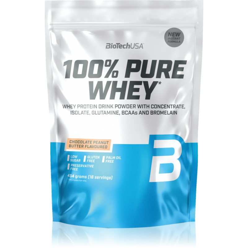 BioTechUSA 100% Pure Whey srvátkový proteín malé balenie príchuť Chocolate/Peanut Butter 454 g
