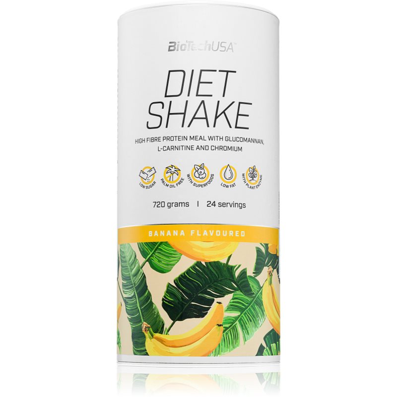 BioTechUSA Diet Shake prášok na prípravu nápoja príchuť Banana 720 g