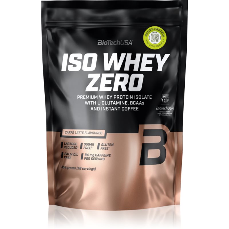 BioTechUSA Iso Whey Zero srvátkový izolát príchuť Caffe Latte 454 g