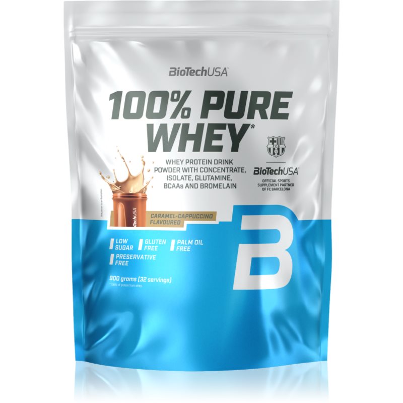 BioTechUSA 100% Pure Whey srvátkový proteín príchuť Caramel-Cappuccino 900 g