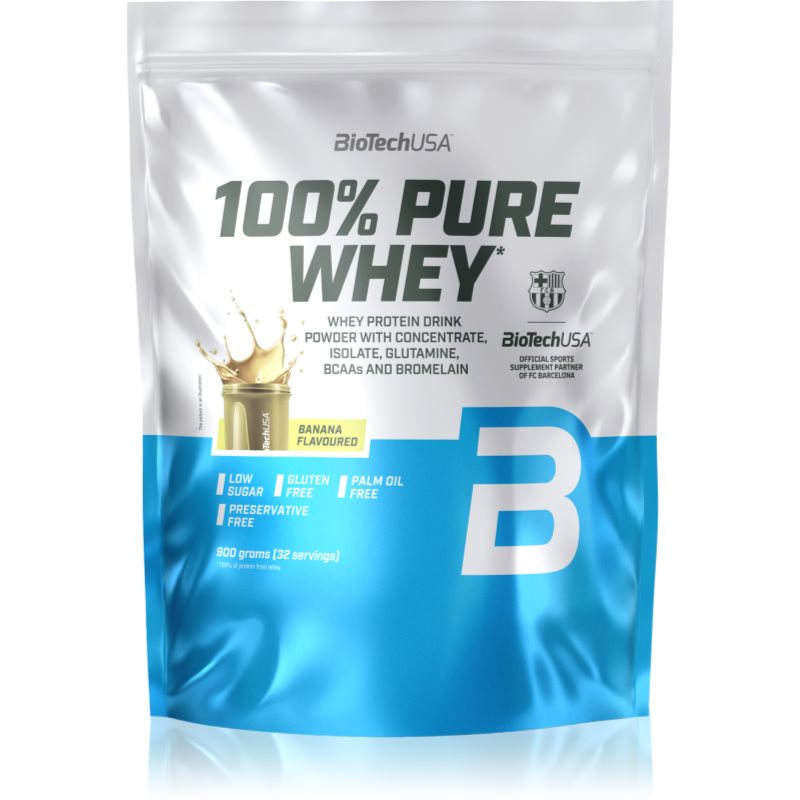 BioTechUSA 100% Pure Whey srvátkový proteín príchuť Banana 900 g