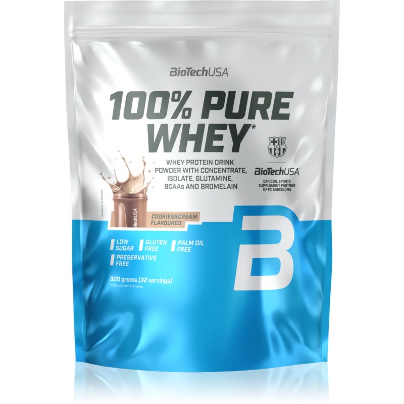 BioTechUSA 100% Pure Whey srvátkový proteín príchuť Cookies & Cream 900 g
