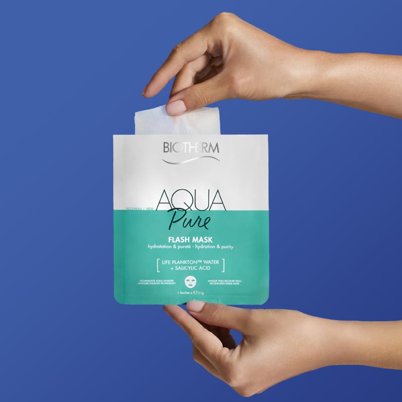 Biotherm Aqua Pure Flash Mask plátýnková maska s hydratačním účinkem pro regeneraci pleti 31 g (obrázek 4)