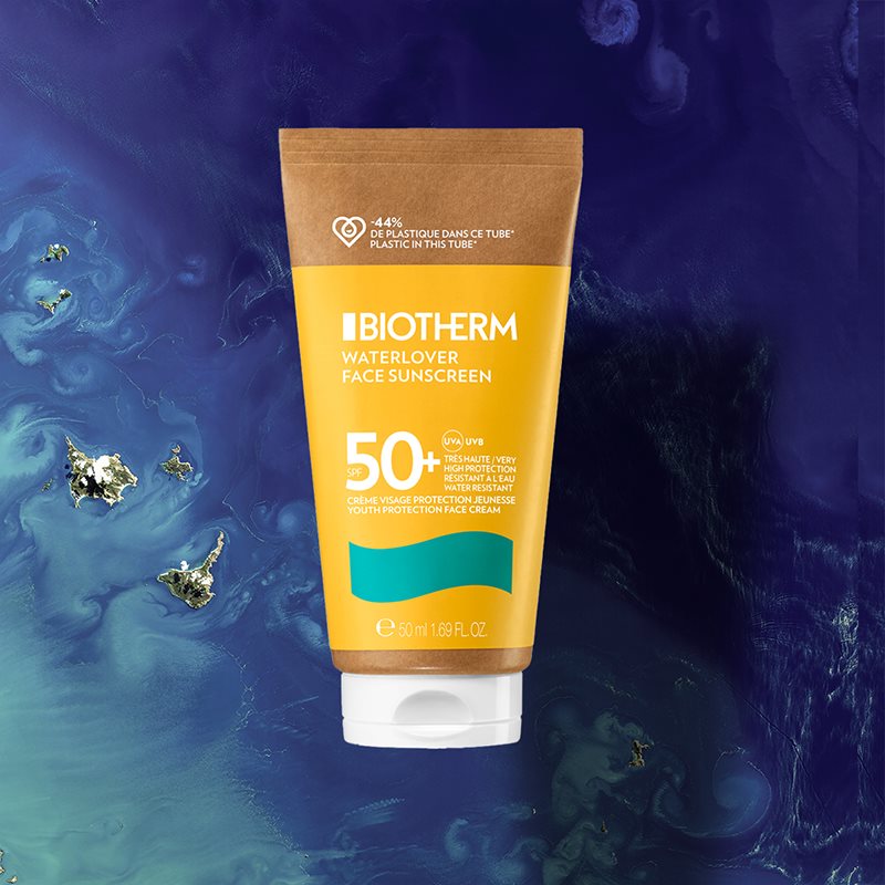  Biotherm Waterlover Face Sunscreen Ochronny Krem Przeciwstarzeniowy Do Cery Problematycznej Spf 50+ 50 Ml 