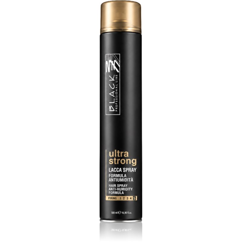 Black Professional Line Lacca Black Ultra Strong Hair Spray Eriti tugevalt fikseeriv juukselakk kohevuse ja sära andmiseks 500 ml