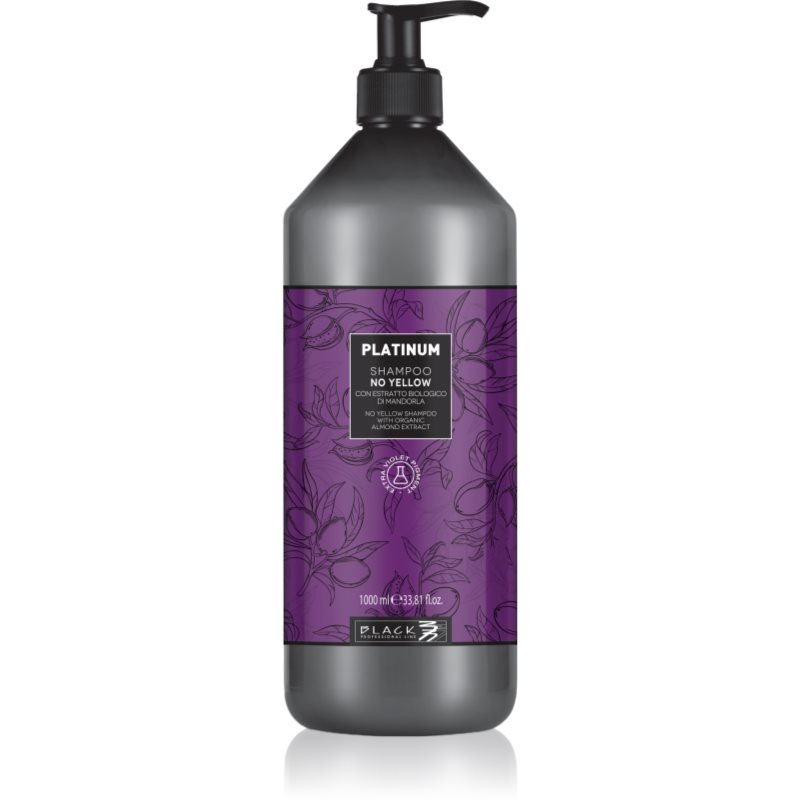Black Professional Line Line Platinum No Yellow Shampoo Šampūns bez sulfātiem dzelteno toņu neitralizēšanai 300 ml
