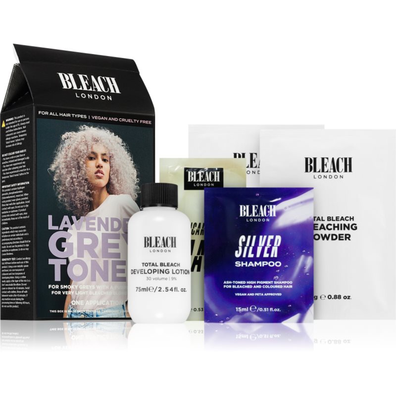 Bleach London Toner Kit semi-permanent hair dye for blonde hair shade Lavender Grey 1 pc