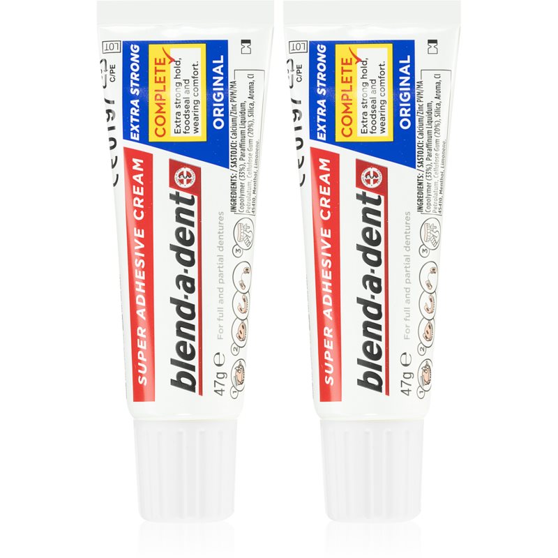 Blend-a-dent Extra Strong Original крем для фіксації зубних протезів 2x47 гр