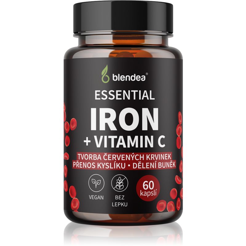 Blendea Iron + Vitamin C kapsle pro normální tvorbu červených krvinek a hemoglobinu 60 cps