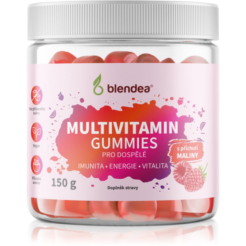 Blendea Gummies Multivitamin pro dospělé želé bonbóny pro podporu imunitního systému příchuť Raspberry 60 ks