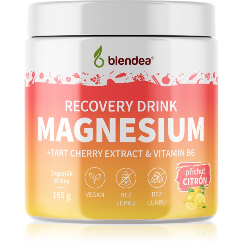 Blendea Magnesium Recovery Drink rozpustný nápoj pro snížení únavy, kvalitní spánek a elektrolytickou rovnováhu příchuť Lemon 165 g