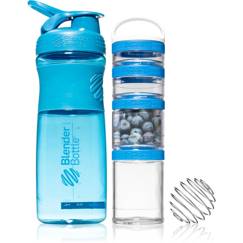 Blender Bottle Sport Mixer® GoStak dovanų rinkinys Blue (sportuojantiems)