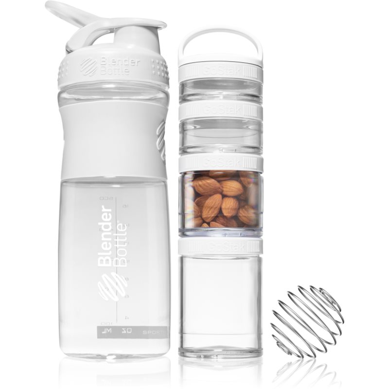 Blender Bottle Sport Mixer® GoStak dovanų rinkinys White (sportuojantiems)