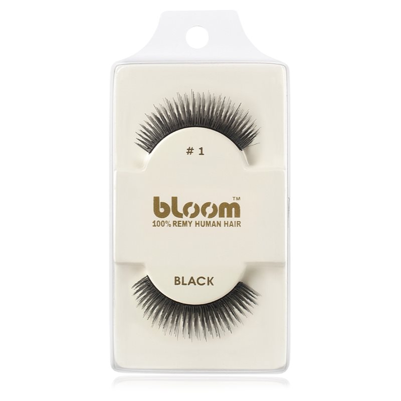Bloom Natural priklijuojamosios blakstienos iš žmogaus plaukų No. 1 (Black) 1 cm