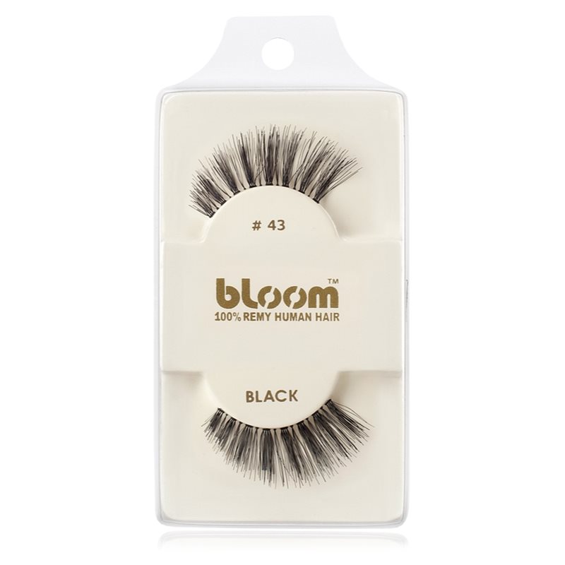 Bloom Natural stick-on eyelashes from human hair No. 43 (Black) 1 cm
