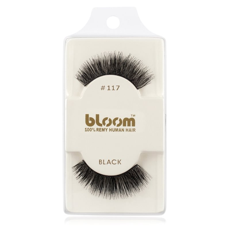 Bloom Natural priklijuojamosios blakstienos iš žmogaus plaukų No. 117 (Black) 1 cm