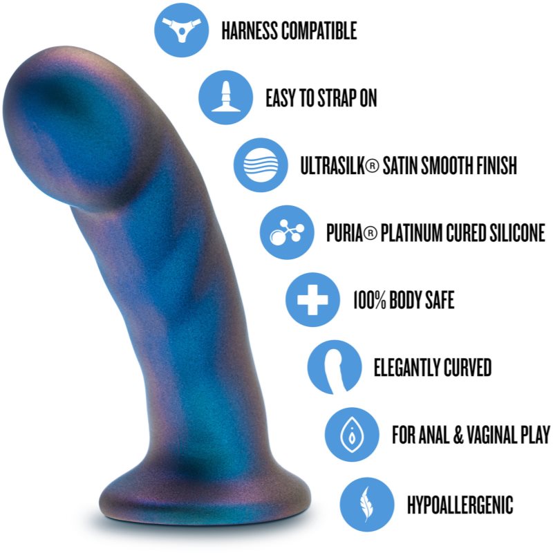 Blush Temptasia Rebellion Peg Blue Erotic dildo pro muže a ženy 15.3 cm (obrázek 4)