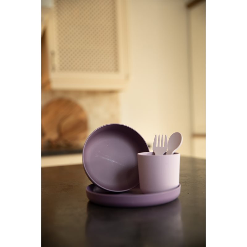 Bo Jungle Tableware Set набір посуду для дітей Pink/Purple 5 кс