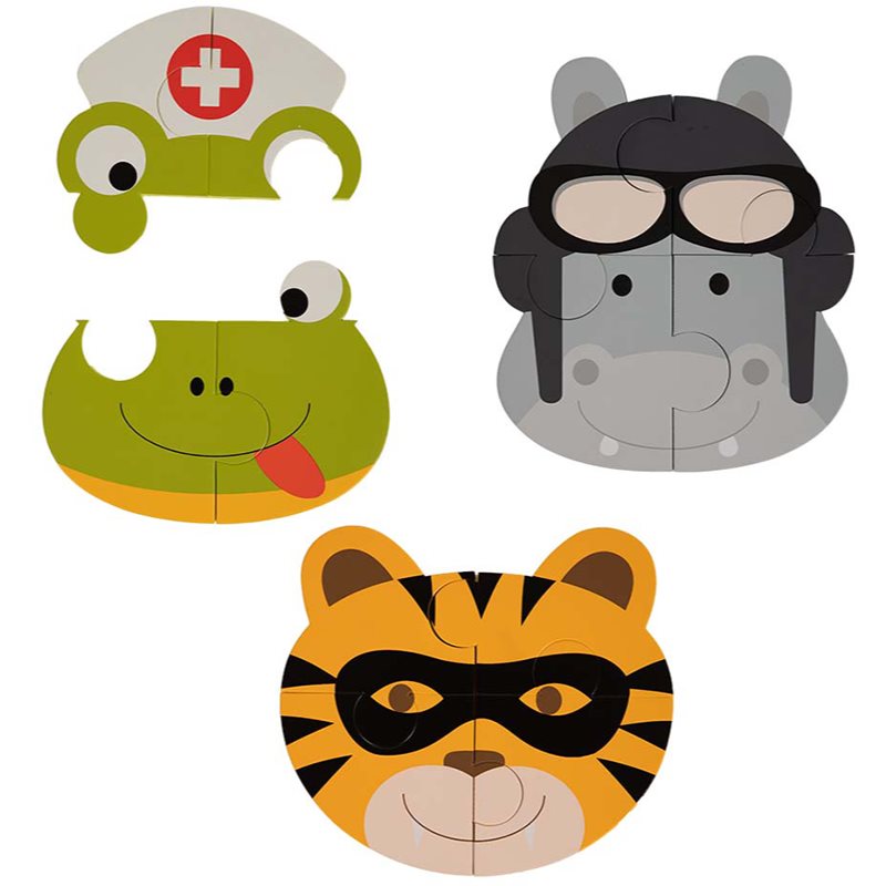 E-shop Bo Jungle B-Animal puzzle Tiger/Hippo/Frog 3 ks