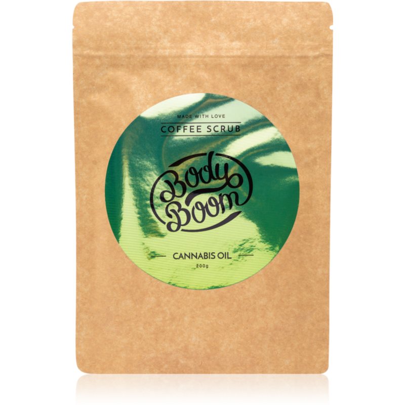 BodyBoom Cannabis Oil kávový tělový peeling 200 g
