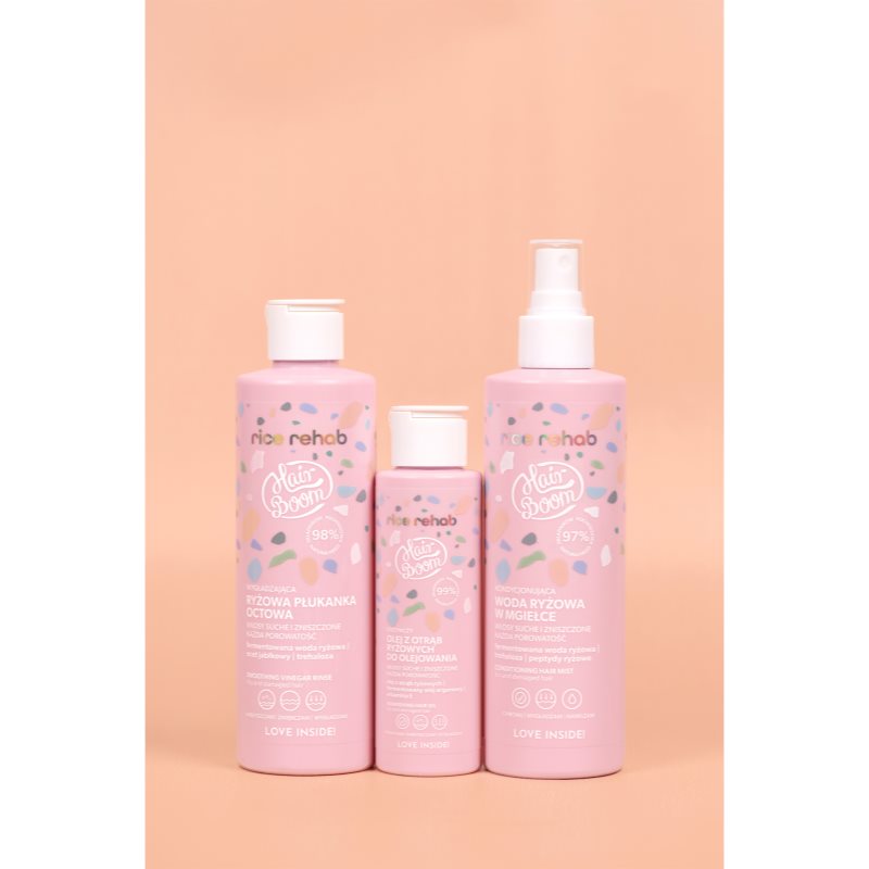 BodyBoom HairBoom Rice Rehab Hair Mist Soin Sans Rinçage Pour Des Cheveux Brillants Et Doux 200 Ml