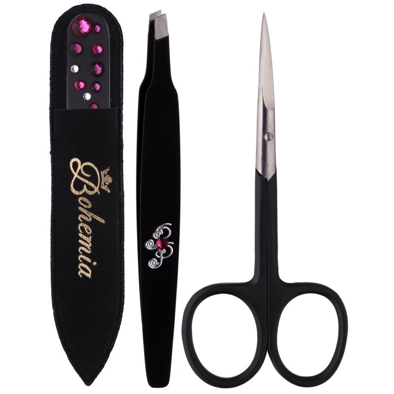 

Bohemia Crystal Bohemia Swarovski Nail File,Tweezers and Nail Clippers подарунковий набір Black (для чудового вигляду)