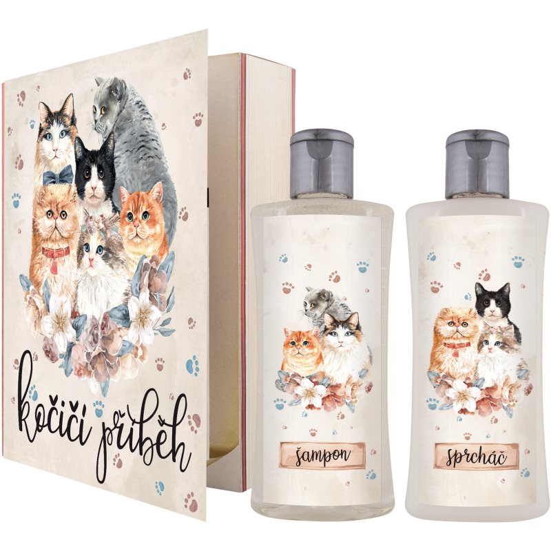 Bohemia Gifts & Cosmetics Kniha Kočičí příběh dárková sada