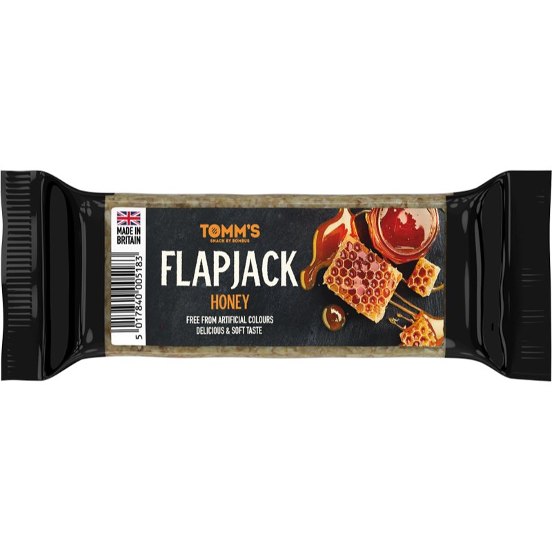 Bombus Tomm's Flapjack ovesná tyčinka příchuť Honey 100 g